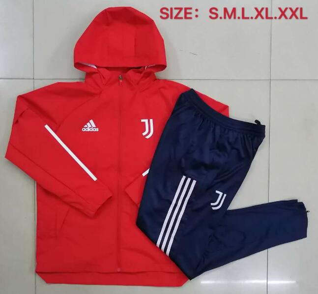 Juventus Red Training Suits Hoodie Windbreaker Jacket with Pants 2020/21